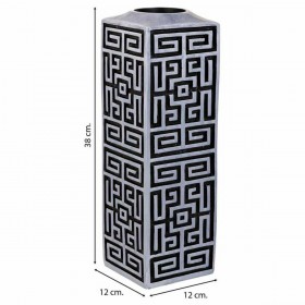 Vaso Alexandra House Living Grigio Argento Poliresina 12 x 38 x 12 cm