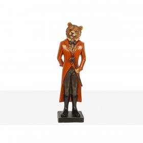 Statua Decorativa Romimex Rosso Resina Tigre Vestito 9 x 31 x 8 cm