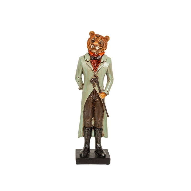 Statua Decorativa Romimex Verde Resina Tigre Vestito 9 x 31 x 8 cm