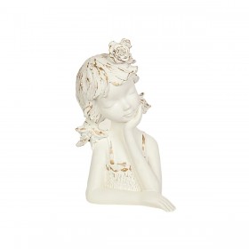 Busto Romimex Bianco Resina Bambina 17 x 29 x 16 cm