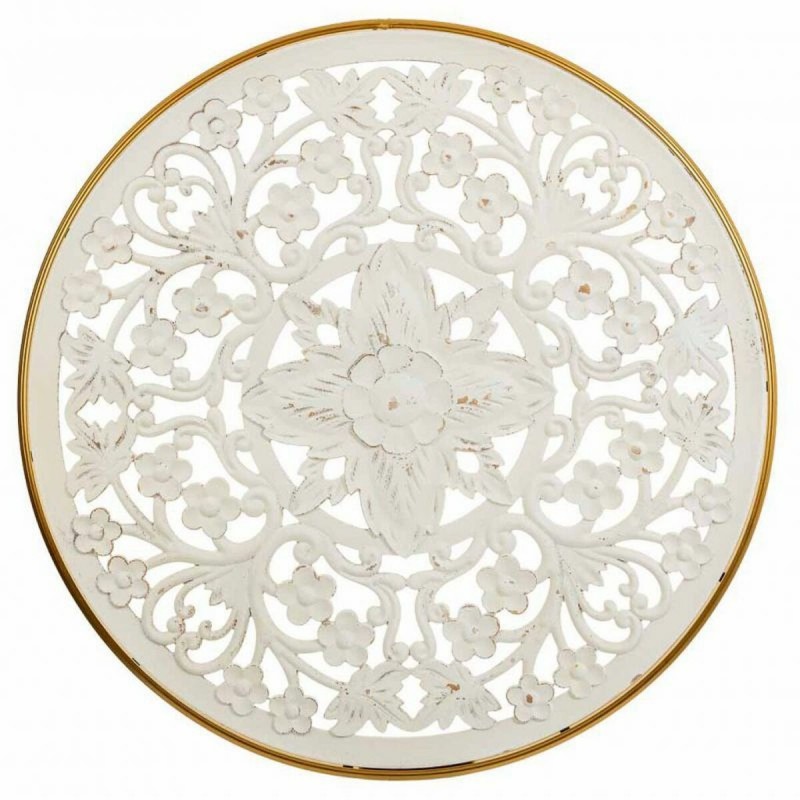 Decorazione da Parete Alexandra House Living Bianco Metallo Legno MDF 3 x 87 x 87 cm