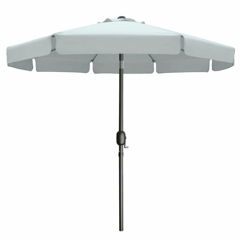 Marbueno Ombrellone Acciaio 8 Stecche D300 cm Poliestere Bianco Giardino 10489