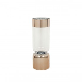 Vaso Romimex Trasparente Dorato Vetro 12 x 35 x 12 cm