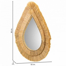 Specchio da parete Alexandra House Living Marrone 80 x 3 x 62 cm Goccia