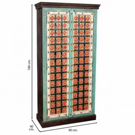 Armadio Alexandra House Living Multicolore Ottone Legno di mango 40 x 90 x 180 cm
