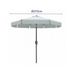 Marbueno Ombrellone Acciaio 8 Stecche D300 cm Poliestere Bianco Giardino 10489