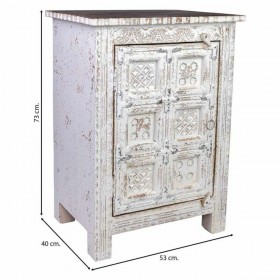 Comodino Alexandra House Living Bianco Marrone 40 x 53 x 73 cm
