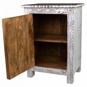 Comodino Alexandra House Living Bianco Marrone 40 x 53 x 73 cm