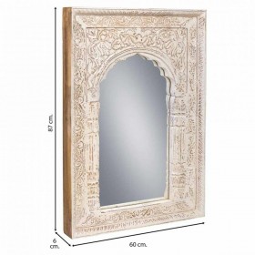 Specchio da parete Alexandra House Living Crema 6 x 60 x 87 cm Rettangolare