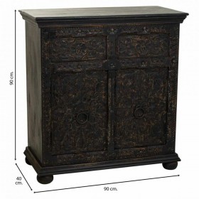 Credenza Alexandra House Living Nero Legno 40 x 90 x 90 cm