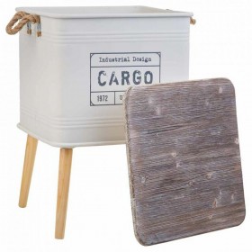 Comodino Alexandra House Living Bianco 41 x 41 x 61 cm