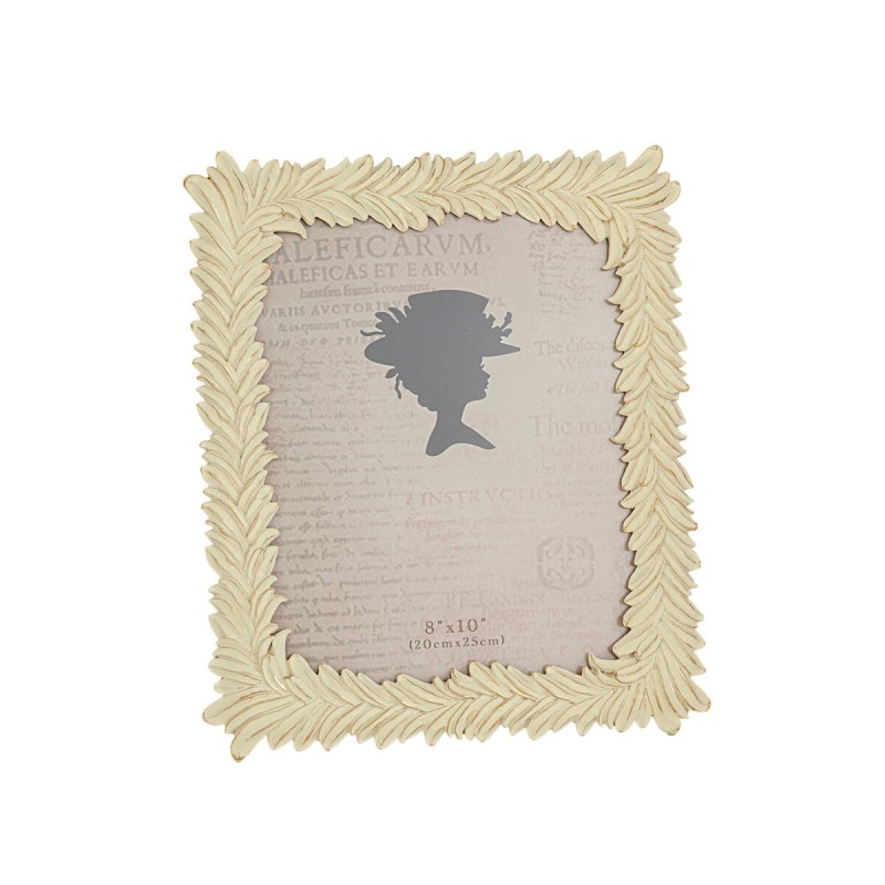 Cornice Portafoto Romimex Crema Resina 20 x 25 x 2 cm