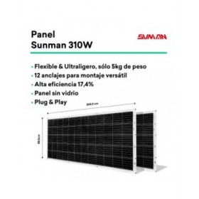 Kit Solare Autoinstallante Tornasol Energy KitPlug&PlayFlex600 600 W 0.6  kwh IP68