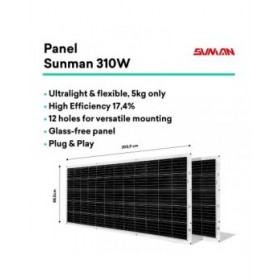Kit Solare Autoinstallante Tornasol Energy KitPlug&PlayFlex600 600 W 0.6  kwh IP68