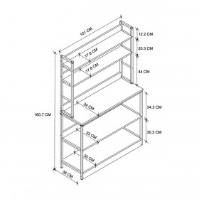 Credenza Alexandra House Living 101 x 160 x 36 cm 4 Mensole industriale Scaffale