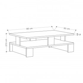 Tavolino da Caffè Alexandra House Living Rovere Legno MDP 80 x 28 x 50 cm Doppia altezza