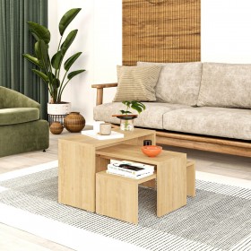 Set di 3 tavoli Alexandra House Living Rovere Legno MDP 32 x 65 x 30 cm 24 x 65 x 30 cm 39 x 65 x 30 cm