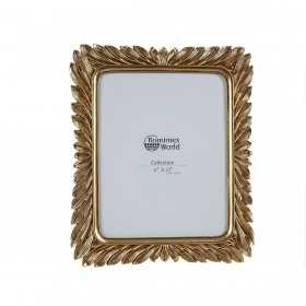 Cornice Portafoto Romimex Dorato Resina 28 x 33 x 2 cm