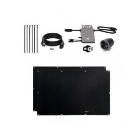 Kit Solare Autoinstallante Flex Full Black 400W x2 pannelli solari ultraleggeri e flessibili. Utilizzo per balcone.