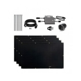 Kit Solare Autoinstallante Flex Full Black 800W x4 pannelli solari ultraleggeri e flessibili. Utilizzo per balcone.