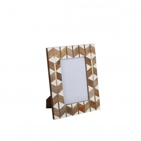 Cornice Portafoto Romimex Marrone Beige Legno Resina 10 x 15 x 2 cm