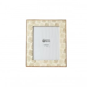 Cornice Portafoto Romimex Dorato Legno Osso 28 x 33 x 2 cm