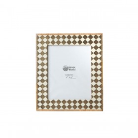 Cornice Portafoto Romimex Marrone Legno Resina Osso 24 x 34 x 3 cm