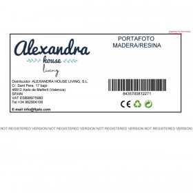 Cornice Portafoto Romimex Bianco Nero Resina Legno MDF 26 x 31 x 2 cm