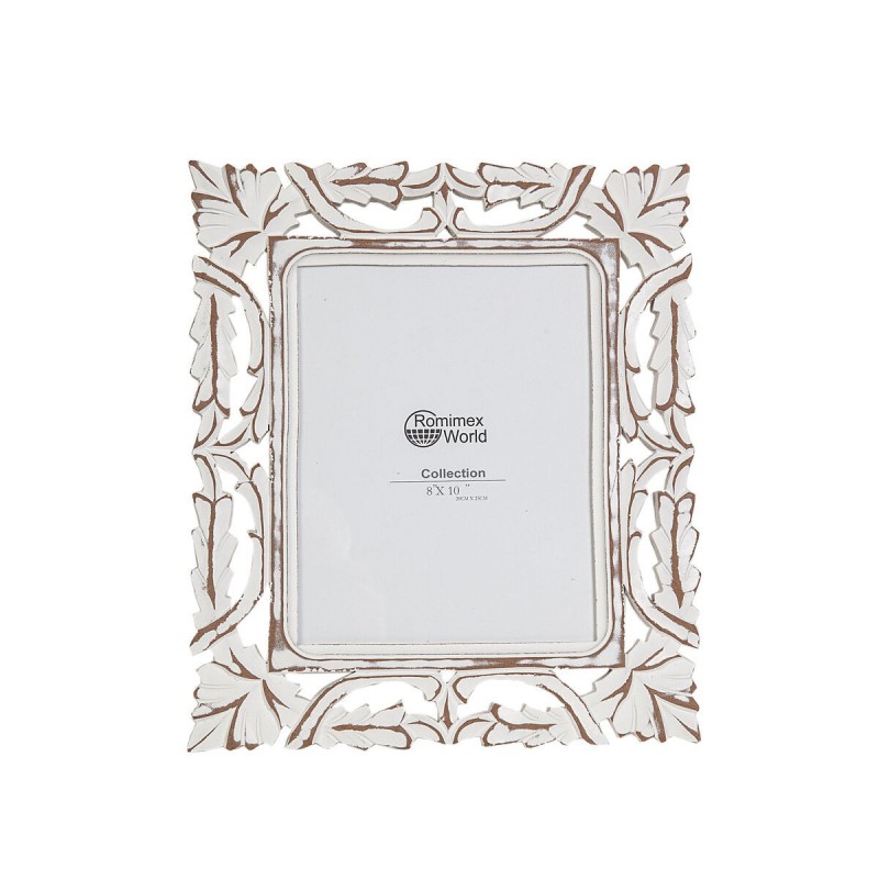 Cornice Portafoto Romimex Bianco Legno MDF 31 x 36 x 2 cm