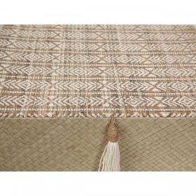Set di Scatole Decorative Romimex Nero Beige Fibra naturale (3 Pezzi)