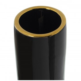 Vaso Alexandra House Living Nero Dorato Ceramica 10 x 11 x 35 cm