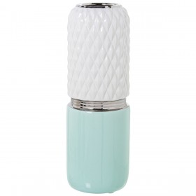 Vaso Alexandra House Living Bianco Verde Ceramica 13 x 37 cm