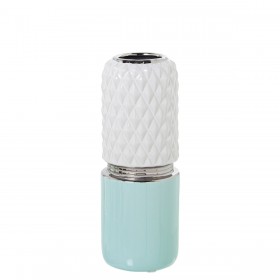 Vaso Alexandra House Living Bianco Verde Ceramica 11 x 30 cm