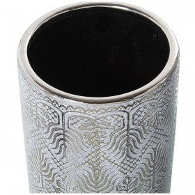Vaso Alexandra House Living Bianco Argentato Ceramica 12 x 29 cm