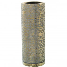 Vaso Alexandra House Living Verde Dorato Ceramica 13 x 13 x 33 cm