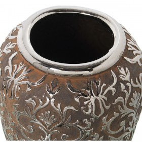 Vaso Alexandra House Living Argentato Ceramica Finitura invecchiata 27 x 27 x 36 cm