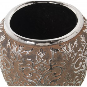 Vaso Alexandra House Living Argentato Ceramica Finitura invecchiata 21 x 22 x 28 cm