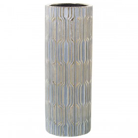 Vaso Alexandra House Living Grigio Dorato Ceramica 13 x 13 x 34 cm
