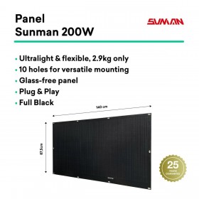 Kit Solare Autoinstallante Flex Full Black 400W x2 pannelli solari ultraleggeri e flessibili. Utilizzo per balcone.