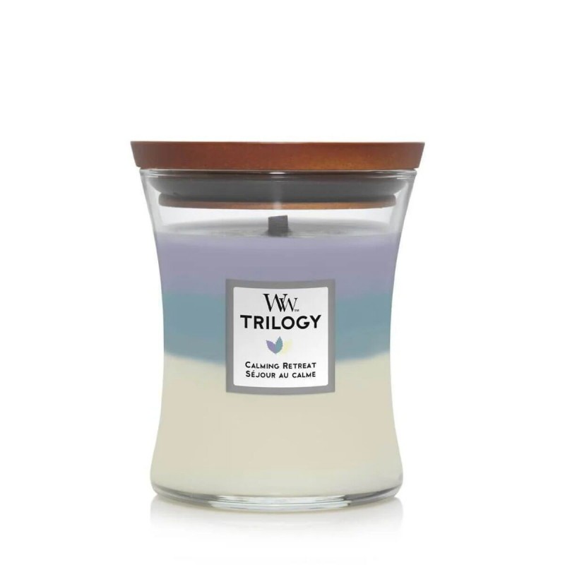 Candela Profumata Woodwick Trilogy Medium Calming Retreat