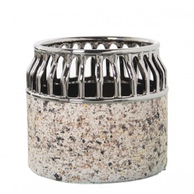 Vaso Alexandra House Living Argentato Ceramica 18 x 16 cm