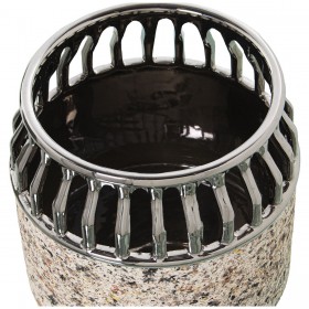 Vaso Alexandra House Living Argentato Ceramica 18 x 16 cm