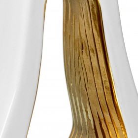 Statua Decorativa Alexandra House Living Bianco Dorato Ceramica Pera 16 x 6 x 22 cm