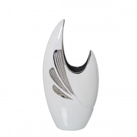 Vaso Alexandra House Living Bianco Argentato Ceramica 10 x 18 x 36 cm