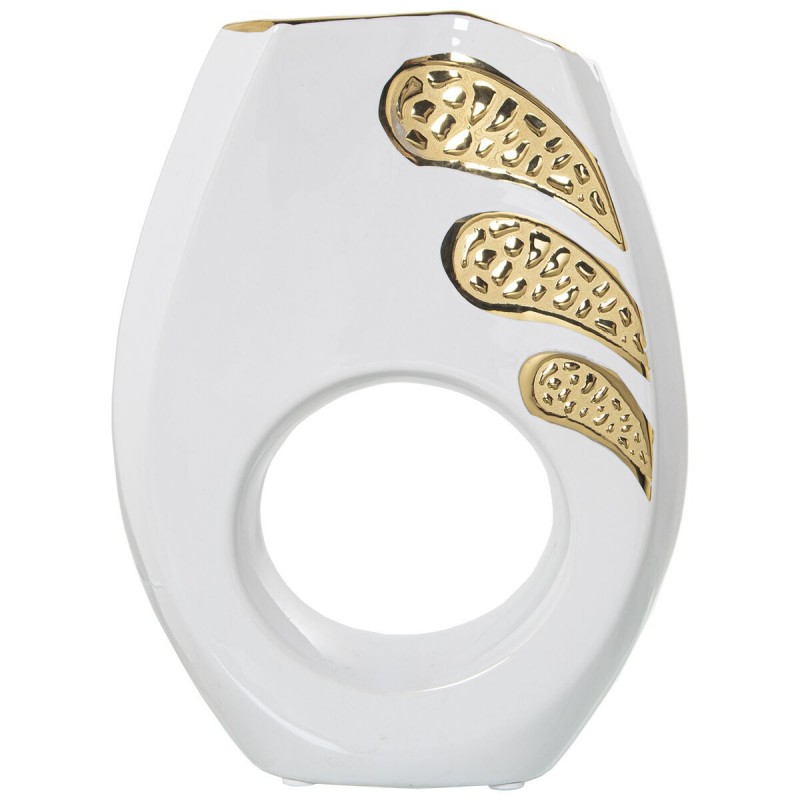 Vaso Alexandra House Living Bianco Dorato Ceramica 8 x 18 x 27 cm