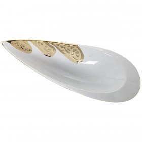 Centrotavola Alexandra House Living Bianco Dorato 28 x 12 x 9 cm