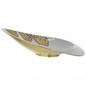 Centrotavola Alexandra House Living Bianco Dorato 28 x 12 x 9 cm