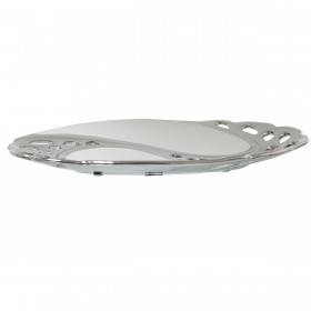 Centrotavola Alexandra House Living Bianco Argentato Ceramica 3 x 17 x 27 cm