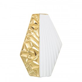 Vaso Alexandra House Living Bianco Dorato Ceramica 8 x 18 x 26 cm