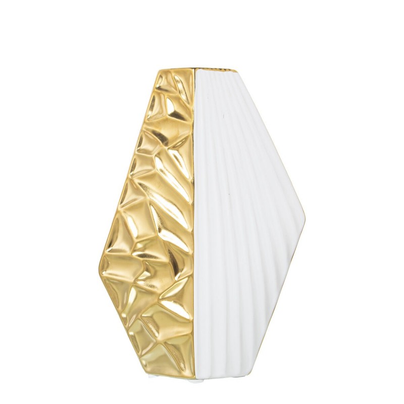 Vaso Alexandra House Living Bianco Dorato Ceramica 8 x 18 x 26 cm